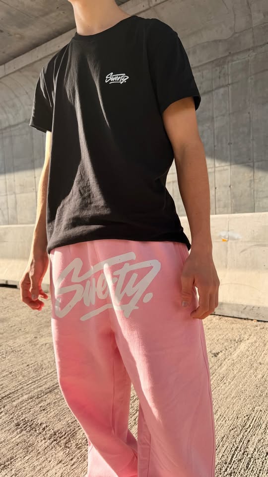 Jogging Rose Logo Blanc