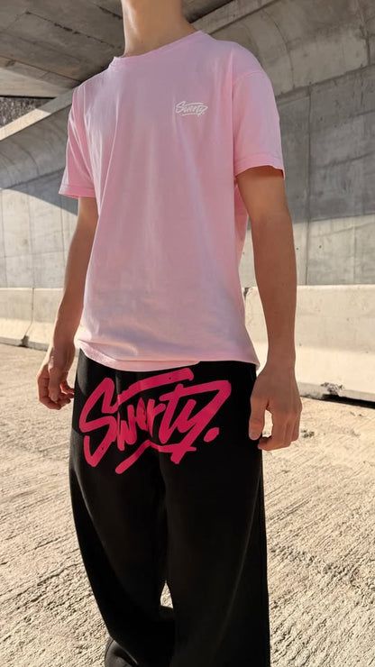 Jogging Noir Logo Fuschia