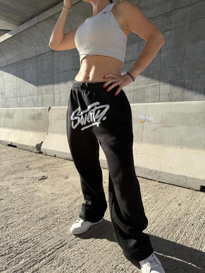 Jogging Basics Noir Logo Blanc