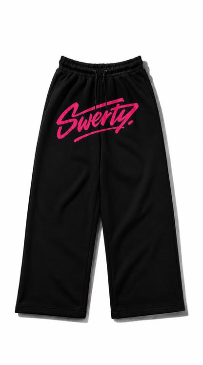 Jogging Basics Noir Logo Fuschia