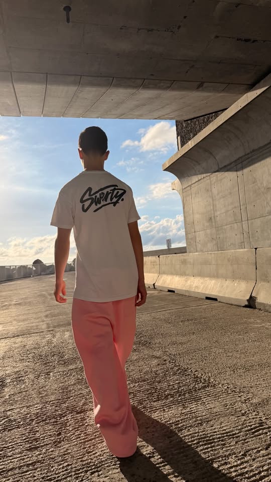 Jogging Rose Logo Blanc