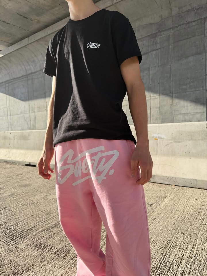 Jogging Basics Rose Logo Blanc