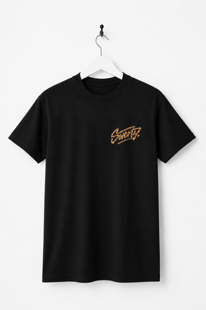 T-shirt Basics Noir Léopard