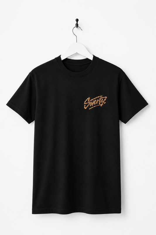 T-shirt Basics Noir Léopard