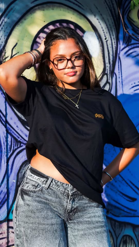 T-shirt Basics Noir Léopard